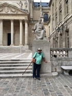 Joe Haldeman at the Sorbonne with Louis Pasteur