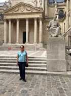 Joe Haldeman-Wendi Swidler at the Sorbonne with Louis Pasteur